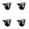 Service Caster 3'' Hard Rubber Wheel Swivel Bolt Hole Caster Set with Posi Lock Brakes, 4PK SCC-BH20S314-HRS-PLB-4 - alternate 1